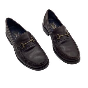 Cole Haan‎ Men's Brown Leather Loafers Size 7M Gold Horsebit Accents